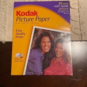 Kodak Picture Paper Soft Gloss Ink Jet 8.5x11 - 25 Sheets Soft Gloss.